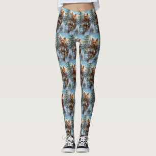 Australian Terrier Riding Motorcycle jul Leggings