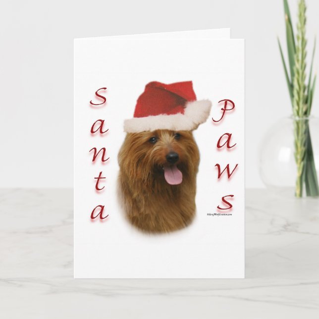 Australian Terrier Santa Tassar Helgkort (Framsida)