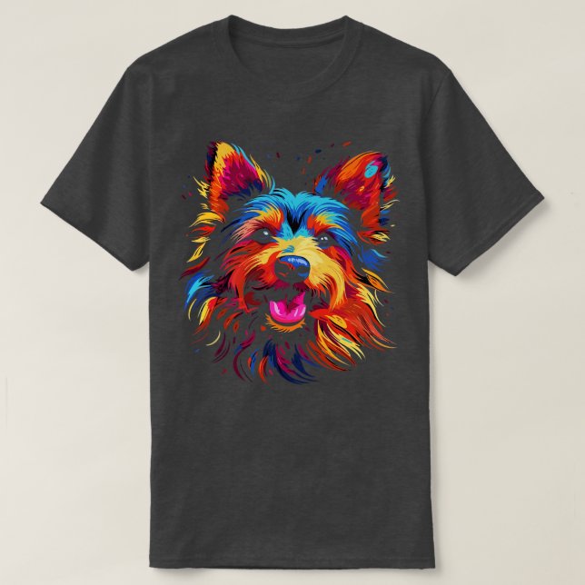 Australian Terrier Smiling T Shirt (Design framsida)