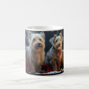 Australian Terrier Snöig släde juldekoration Kaffemugg