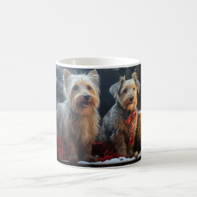 Australian Terrier Snöig släde juldekoration  Kaffemugg (Center)