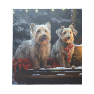 Australian Terrier Snowy Sleigh juldeeller Anteckningsblock