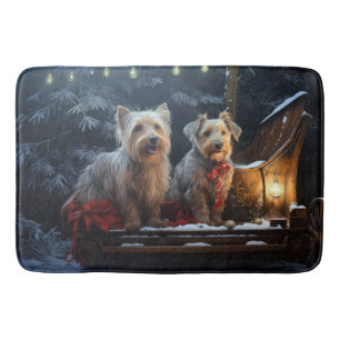 Australian Terrier Snowy Sleigh Juldekoration  Badrumsmatta
