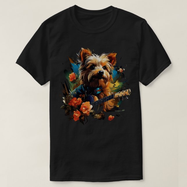 Australian Terrier Speling Guitar T Shirt (Design framsida)
