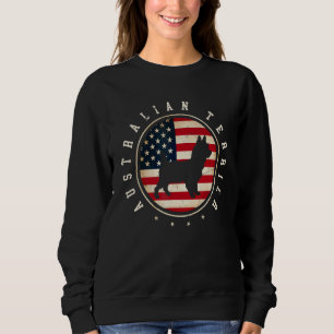 Australian Terrier Usa Flagga 4:e Juli Hund Mamma T Shirt
