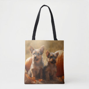 Australian Terrier Valp Höstglädje Pumpa Tygkasse