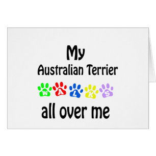 Australian Terrier Walks Design Hälsningskort