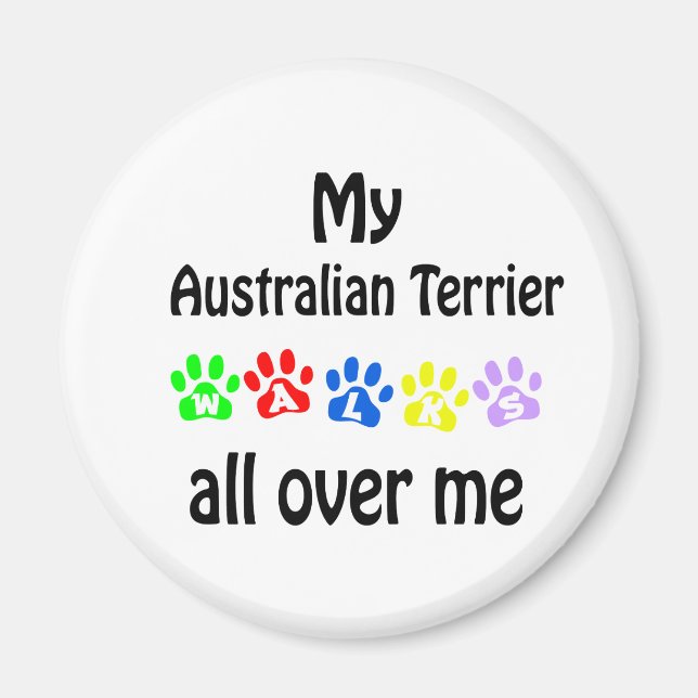 Australian Terrier Walks Design Magnet (Framsidan)