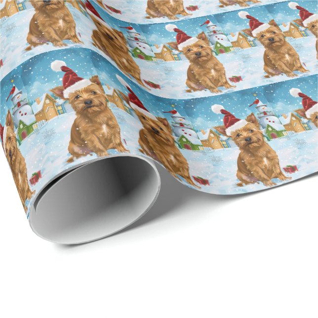 Australian Terrier Winter Wonderland jul Presentpapper (Rullad Hörn)