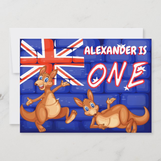 Australian Thned First Birthday Inbjudningar (Framsida)