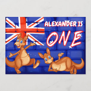 Australian Thned First Birthday Inbjudningar