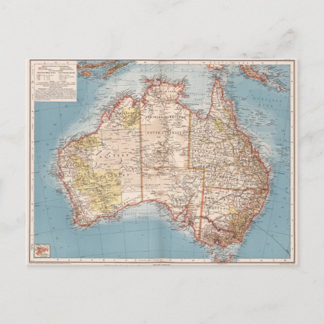 Australian Topography Karta (1905) Vykort (Framsida)