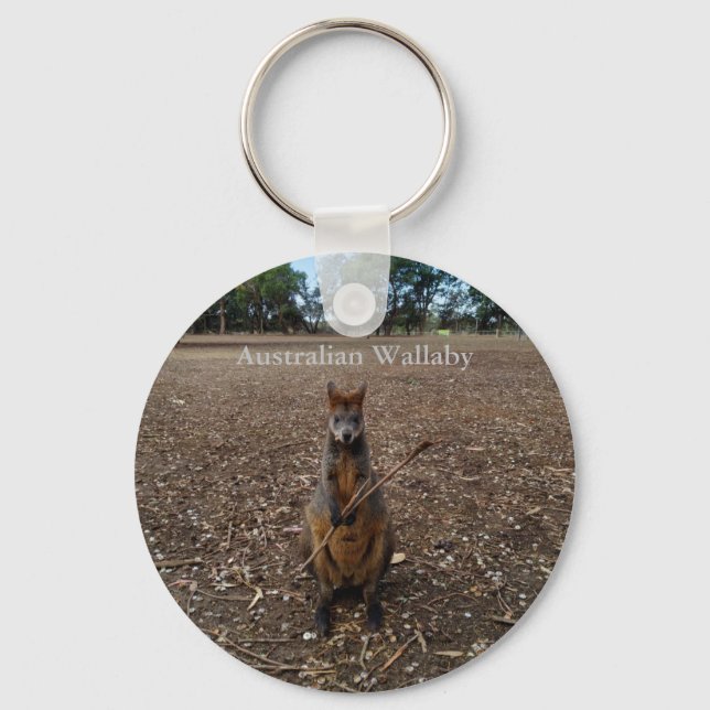 Australian Wallaby Eating Sticks, Nyckelring (Framsida)
