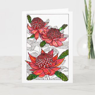 Australian Waratahs Blommigt Design Kort