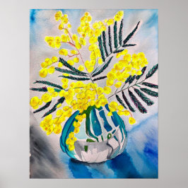 Australian Wattle gult blommigt art Poster