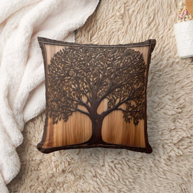 Australian Wattle Träd 3D Wood Print Kudde (Filt)