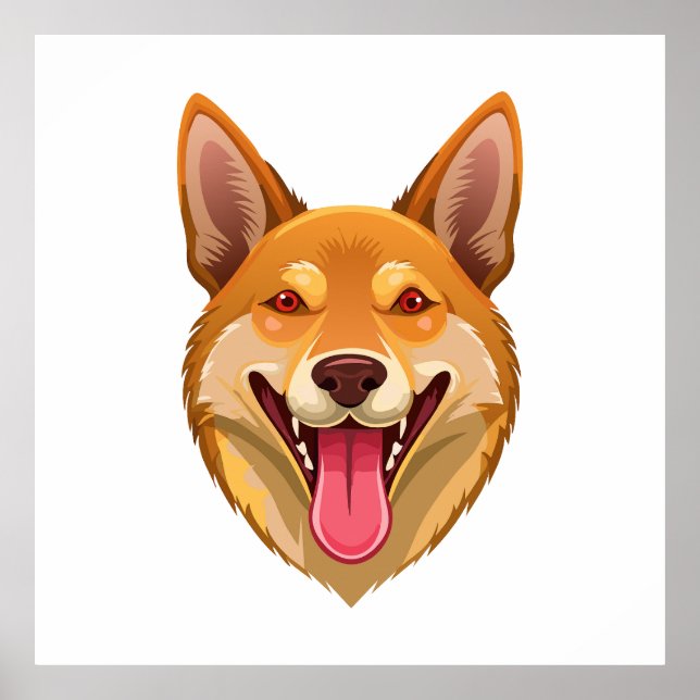 Australian wild dog dingo head poster (Framsidan)