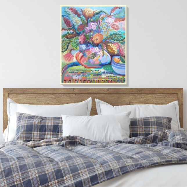 Australian Wildblomma still Life Canvastryck (Insitu (sovrum))