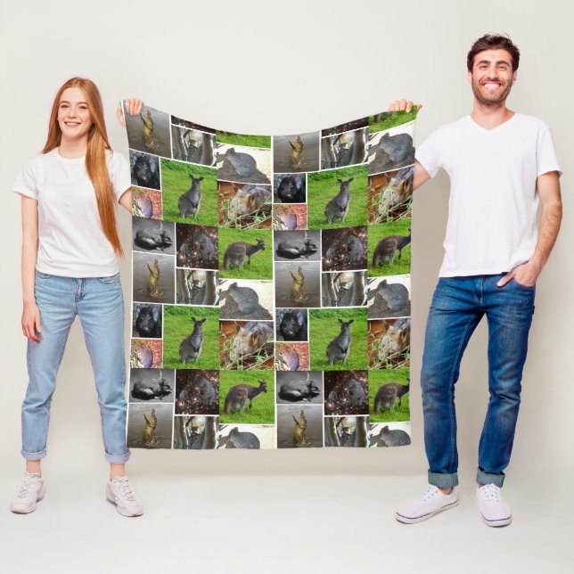 Australian Wildlife Collage Fleecefilt (På plats)