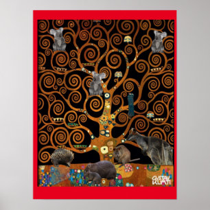 Australian Wildlife i Livets träd, Klimt parody. Poster