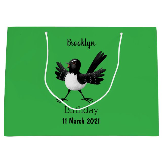 Australian Willie Wagtail tecknad (Framsidan)