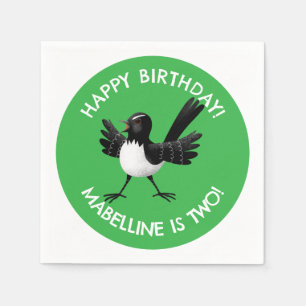 Australian Willie Wagtail tecknad Pappersservett