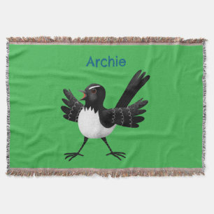 Australian Willie Wagtail tecknad personlig Filt