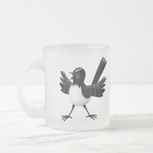 Australian Willie Wagtail tecknad personlig Frostad Glasmugg