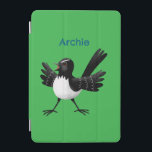 Australian Willie Wagtail tecknad personlig iPad Mini Skydd<br><div class="desc">Ett sött australiskt Willie Wagtail-redo att ta över världen. Ritad i illustration av roligtens tecknad stil.</div>