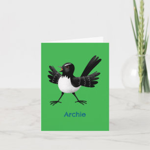 Australian Willie Wagtail tecknad personlig Kort
