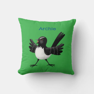 Australian Willie Wagtail tecknad personlig Kudde