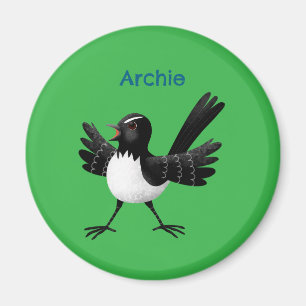 Australian Willie Wagtail tecknad personlig Magnet