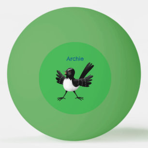 Australian Willie Wagtail tecknad personlig Pingisboll