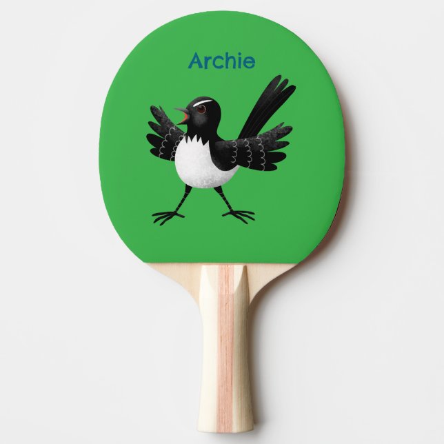 Australian Willie Wagtail tecknad personlig Pingisracket (Framsidan)