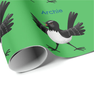 Australian Willie Wagtail tecknad personlig Presentpapper