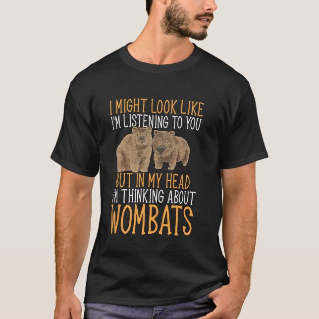 Australian Wombat tänker på Wombats T Shirt (Framsida)
