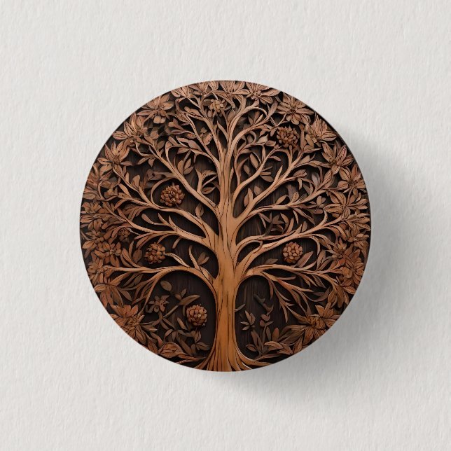 Australian Woodlands: 3D Warah Träd Wood Print, Knapp (Framsida)