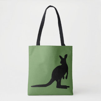 Australiana Kangaroo On Grönt Tote Bag Tygkasse