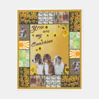 AustralianShepherd Hund Solros Du är MySunshine Fleecefilt