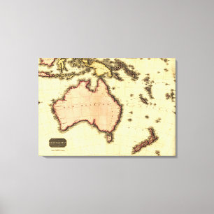 AustraliaPanoramic MapAustralia Canvastryck