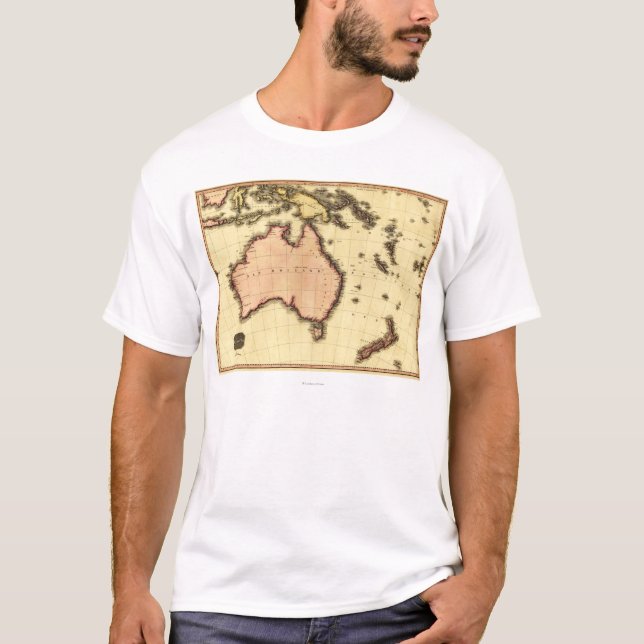AustraliaPanoramic MapAustralia Tee Shirt (Framsida)