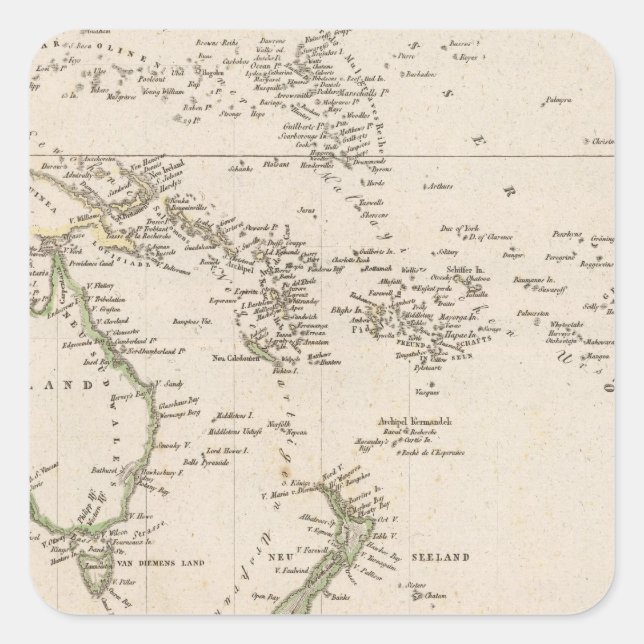Australien 10 fyrkantigt klistermärke (Framsida)