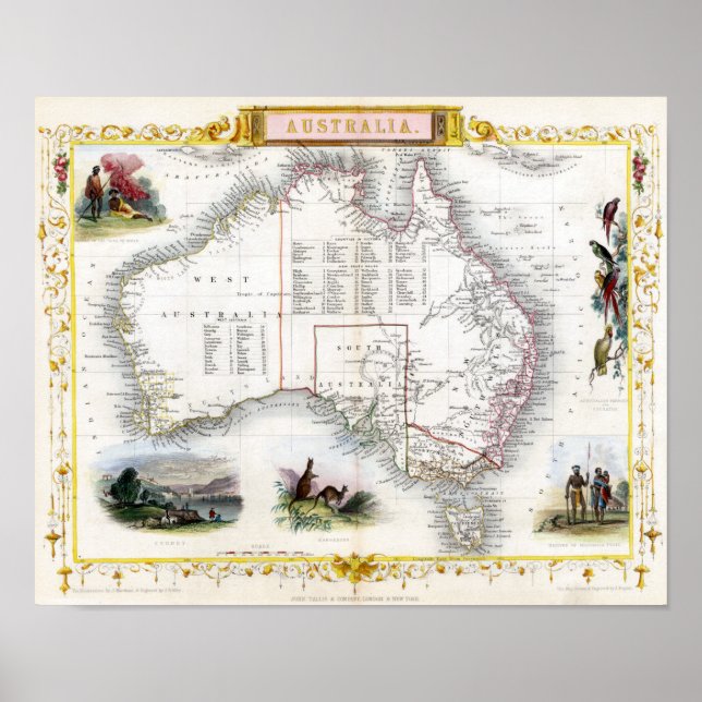 Australien 1851 Karta Poster (Framsidan)