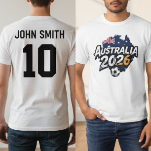 Australien 2026 Fotbollsfan Personligt namn T Shirt
