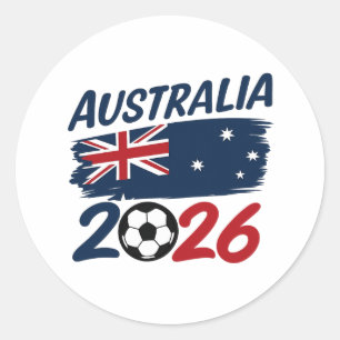Australien 2026 Fotbollsfanans Design Flaggfärger Runt Klistermärke