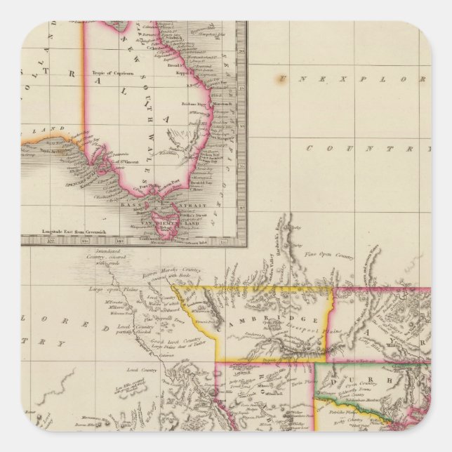 Australien 2 fyrkantigt klistermärke (Framsida)