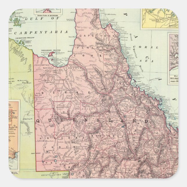 Australien 8 fyrkantigt klistermärke (Framsida)