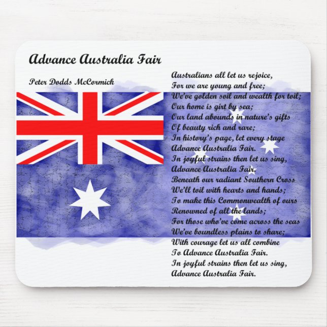 Australien - Advance Australia Fair Musmatta (Framsidan)