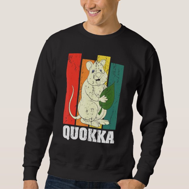 Australien Animal Wildlife Aussie Retro Quokka Lång Ärmad Tröja (Framsida)