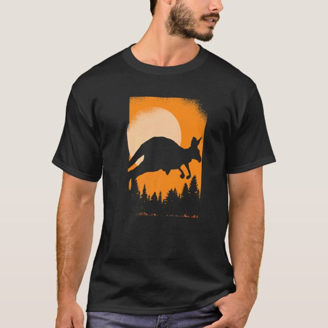 Australien Animal Zoo Animal Retro Kangaroo T Shirt (Framsida)